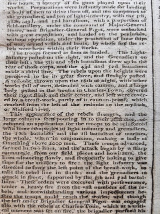 Original 1775 Revolutionary War Newspaper with Detailed Coverage of the Battle of Bunker Hill, Also George Washington Appointed Commander in Chief of the Continental Army