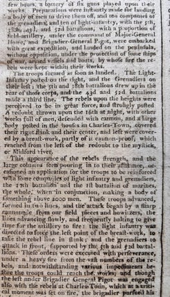 Original 1775 Revolutionary War Newspaper with Detailed Coverage of the Battle of Bunker Hill, Also George Washington Appointed Commander in Chief of the Continental Army