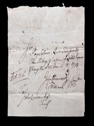 1778 Revolutionary War Connecticut Pay-Table Expense Voucher for Patriot Soldier Hospital Stay