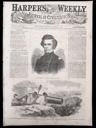 Union Army Captures New Orleans, Louisiana - 1862 Civil War Newspaper, with Front-Page Engraving of Confederate Officer Forcing Slaves to Load Cannon Under Fire from Berdan's Sharp Shooters