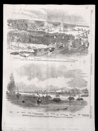 Union Army Captures New Orleans, Louisiana - 1862 Civil War Newspaper, with Front-Page Engraving of Confederate Officer Forcing Slaves to Load Cannon Under Fire from Berdan's Sharp Shooters