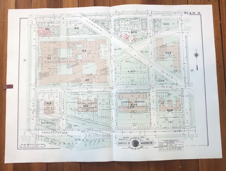 Item #900013 Baist's 1965 Real Estate Survey Map of Foggy Bottom Neighborhood, Northwest Washington, DC