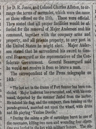Confederates Bomb Fort Sumter at Charleston, South Carolina