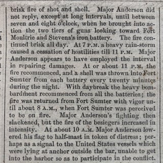 Confederates Bomb Fort Sumter at Charleston, South Carolina