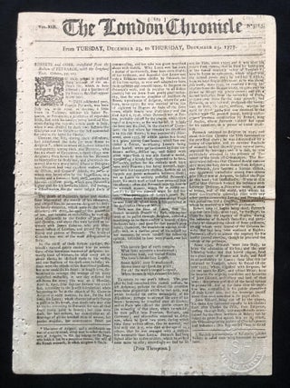 Item #900121 1777 REVOLUTIONARY WAR newspaper GEORGE WASHINGTON LETTER Battle of Germantown....