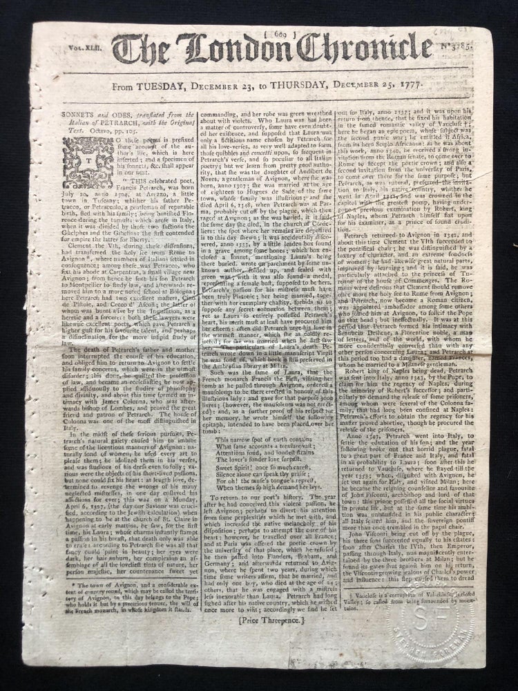 Item #900121 1777 REVOLUTIONARY WAR newspaper GEORGE WASHINGTON LETTER Battle of Germantown. Washington's Report to Continental Congress after the Battle of Germantown.