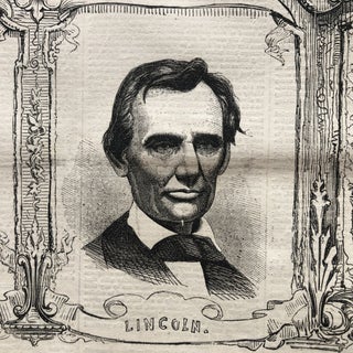 Item #900125 1860 ILLUSTRATED newspaper MATHEW BRADY engraving of a BEARDLESS ABRAHAM LINCOLN at...