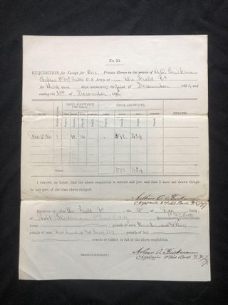 Item #900132 TWO original 1864-1865 MARYLAND CIVIL WAR UNION ARMY CHAPLAIN Requisition Forms for...