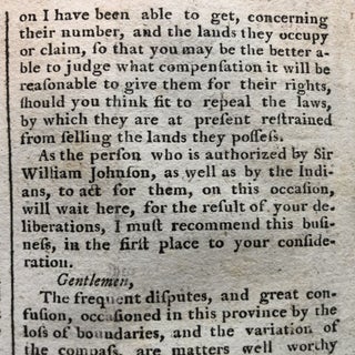 1768 newspaper MARYLAND GOVERNOR HORATIO SHARPE LETTERS Md Indians to Join Iroquois Confederacy