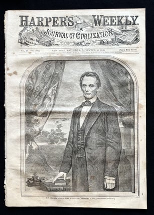 Item #900140 Scarce 1860 Portrait of a Beardless Abraham Lincoln, just Elected President of The...