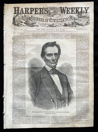 Item #900141 Scarce 1860 Portrait of a Beardless Abraham Lincoln, Republican Candidate for President