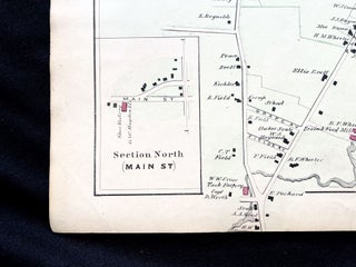 1879 Hand-Colored Map of Brockton Massachusetts w PROPERTY OWNER NAMES & Building Footprints