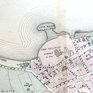 Item #900256 1879 Hand-Colored Street Map of Nantasket Beach Massachusetts w PROPERTY OWNER NAMES...