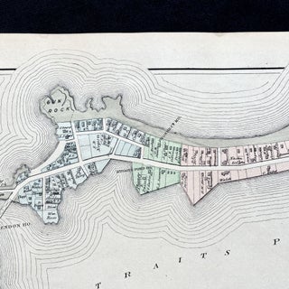 1879 Hand-Colored Street Map of Nantasket Beach Massachusetts w PROPERTY OWNER NAMES & Building Footprints