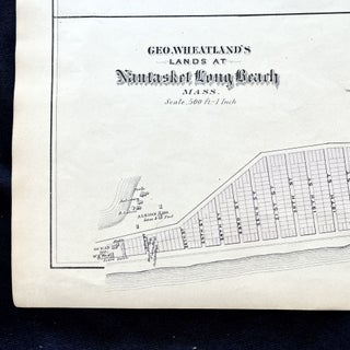 1879 Hand-Colored Street Map of Nantasket Beach Massachusetts w PROPERTY OWNER NAMES & Building Footprints