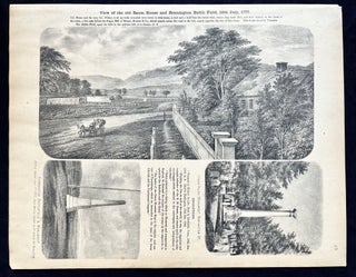 1869 Broadside with Views of Revolutionary War Vermont - Bennington Battlefield, the Ethan Allen Monument & the Hubbardton Monument
